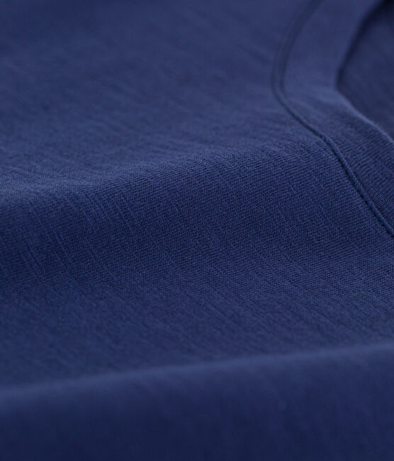 Women's Straight Round-Neck Cotton T-Shirt CHALOUPE blue