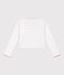 Children's plain cotton wrapover cardigan white