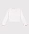 Children's plain cotton wrapover cardigan white