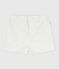 Babies' plain cotton shorts MARSHMALLOW white