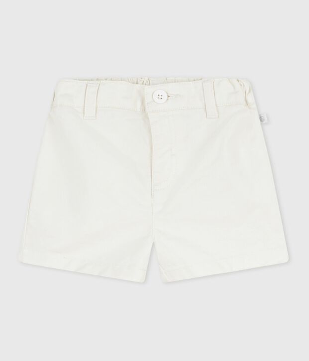 Babies' plain cotton shorts white