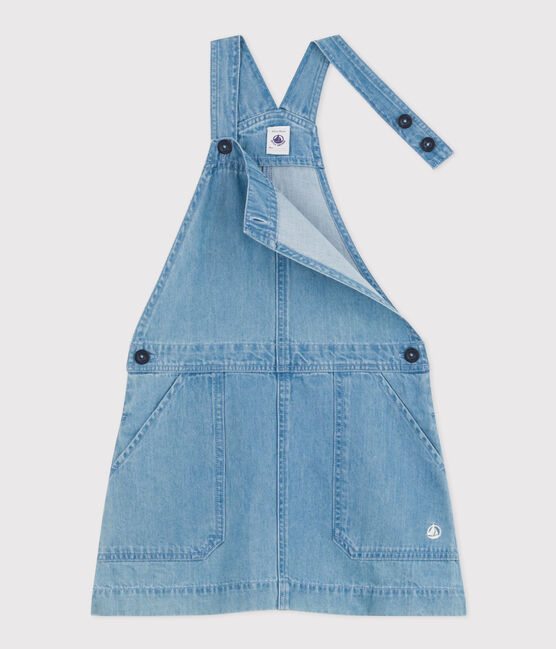 Girls' Light Denim Pinafore DENIM CLAIR blue
