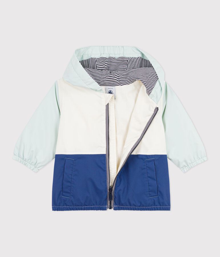 Babies' colour block printed windbreaker, pinstripe lining blue/multicolor