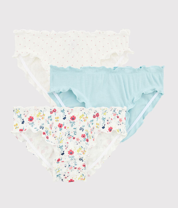Girls' Floral Print Ruffled Knickers - 3-Piece Set multicolor