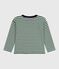 Children's long-sleeved stripy cotton T-shirt WILLOW green/MONTELIMAR:WILLOW /MONTELIMAR