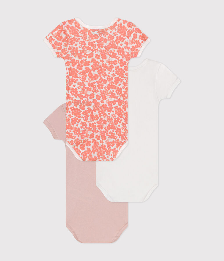 Babies' short-sleeved cotton bodysuits - 3-Pack multicolor