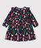 Babies' long-sleeved flannel dress blue/multicolor