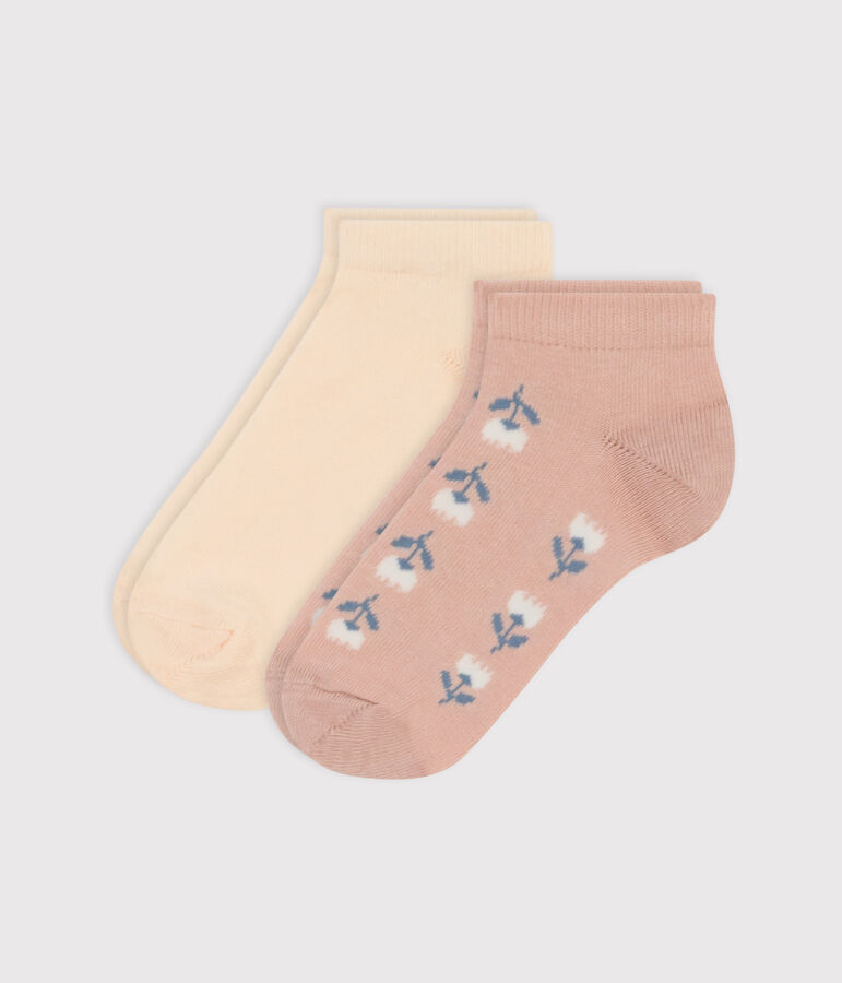 Children's Floral Cotton Jersey Socks - 2-Pack multicolor