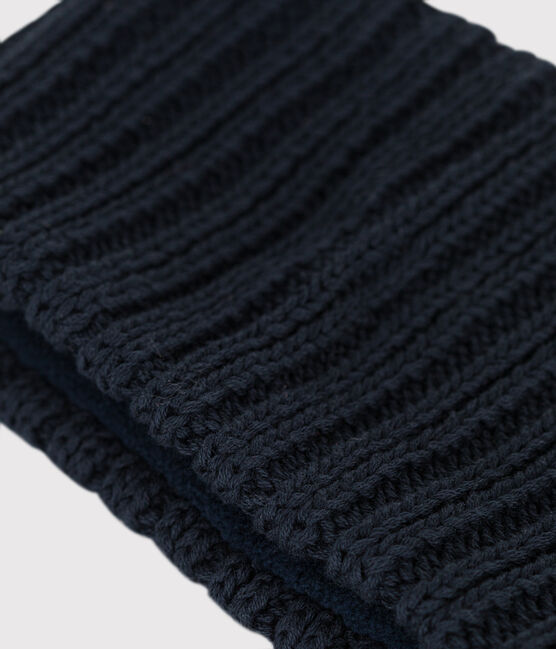 Babies' fleece-lined knitted snood SMOKING blue