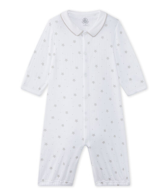 Baby's unisex 2-in-1 one-piece / sleep sack ECUME white/SHITAKE brown