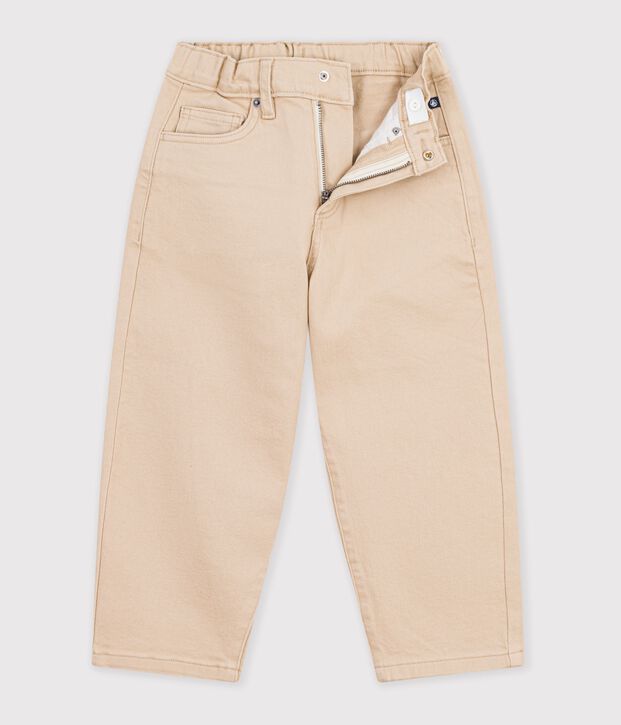 Children's 5-pocket denim trousers. beige