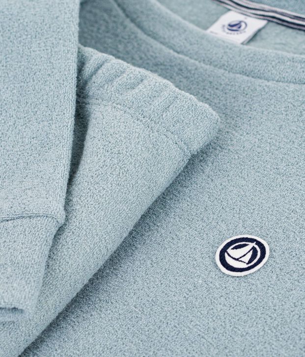 Women's plain cotton terry pyjamas SEDUMBLUE