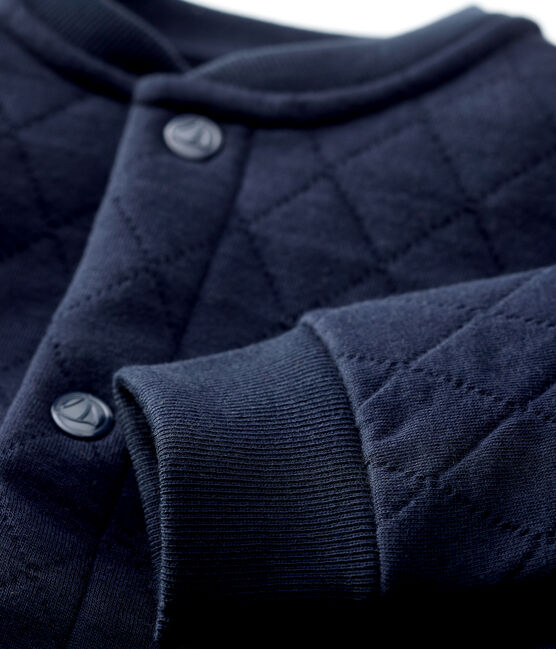 Babies' Quilted Tube Knit Cardigan SMOKING blue