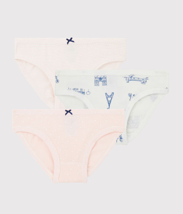 Girls' Paris Print Knickers - 3-Piece Set multicolor