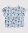 Girls' Short-Sleeved Print Blouse MARSHMALLOW white/MULTICO white