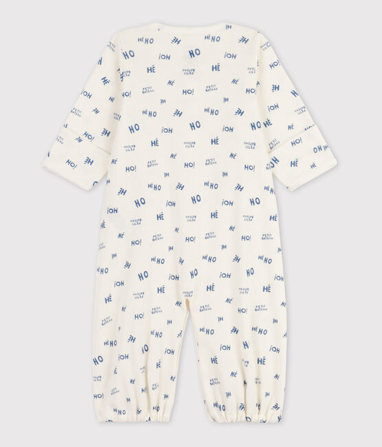 Babies' Cotton Jumpsuit/Sleeping Bag MARSHMALLOW white/CREPUSCULE