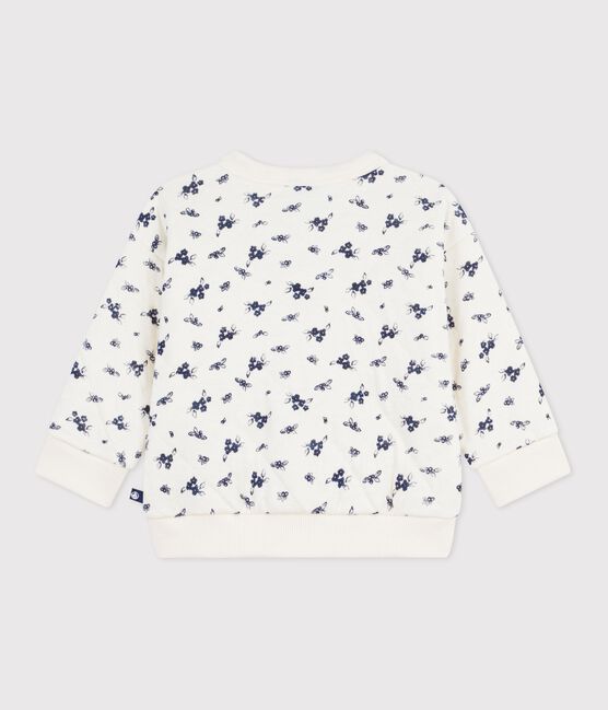 Babies' floral-print cotton cardigan MILK blue/SOIR