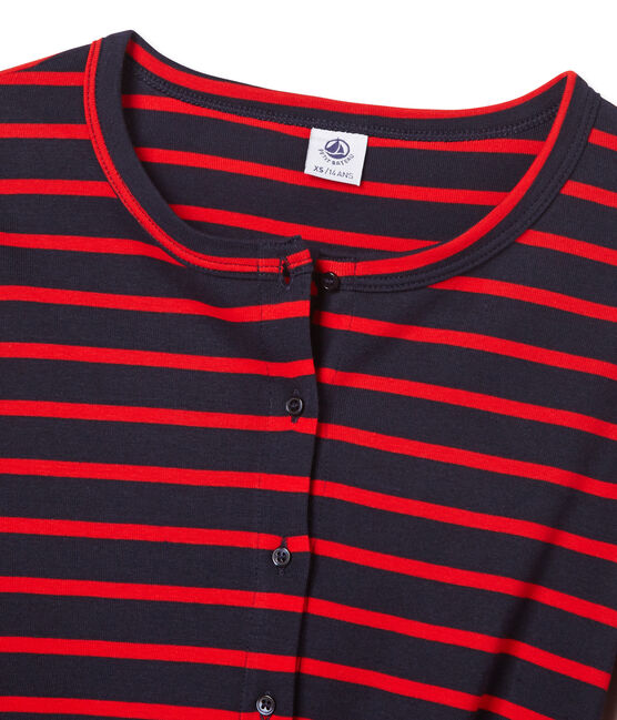 Iconic women's striped cardigan SMOKING blue/PEPS red