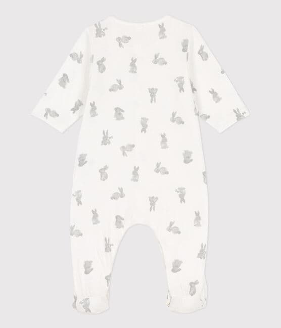 Tube-Knit Rabbit Sleepsuit MARSHMALLOW white/GRIS grey