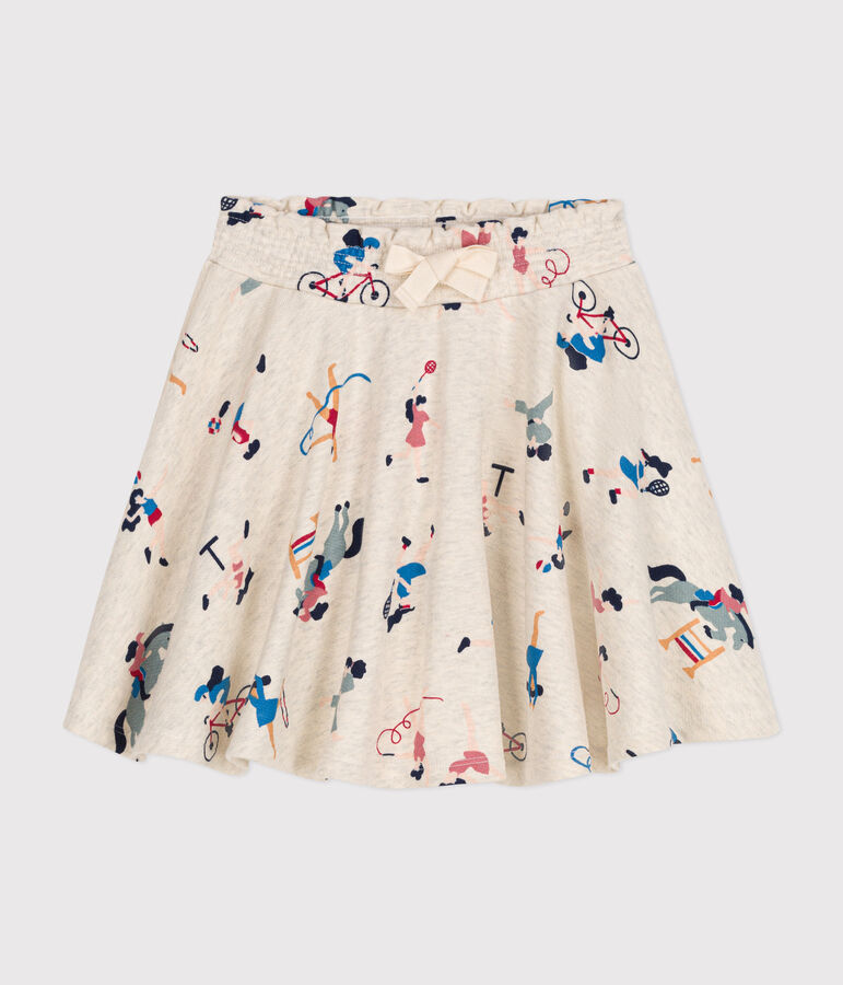 Girls' fleece skirt MONTELIMAR beige/MULTICO white