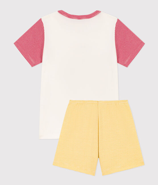 Children's Unisex Petit Bateau X Snoopy Cotton Playsuit MARSHMALLOW white/MULTICO white