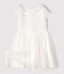 Girls' Tulle and Jacquard Formal Dress MARSHMALLOW white