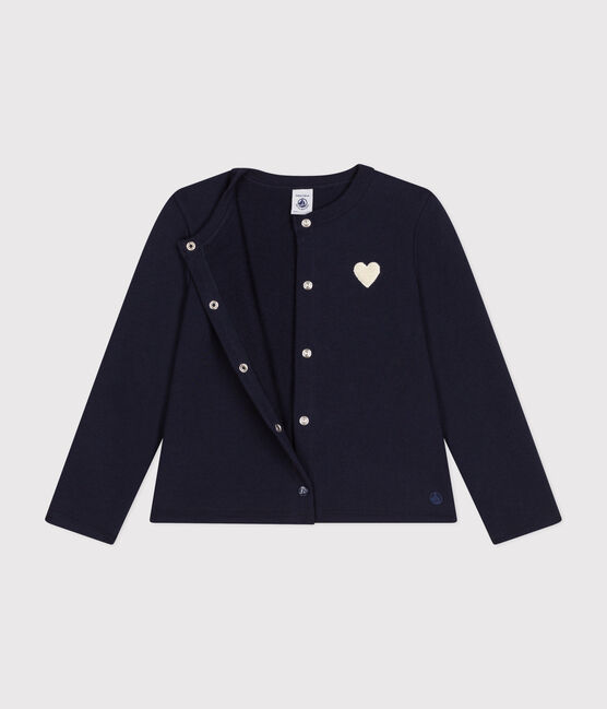 Girls' fleece cardigan SMOKING blue