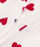 Babies' 1 TOG heart-patterned cotton sleeping bag MARSHMALLOW white/TERKUIT red