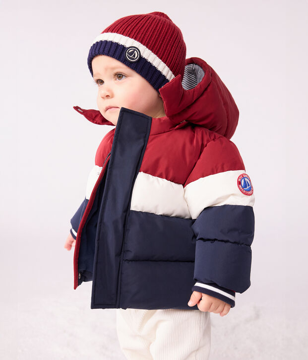 Babies' light plain colourblock puffer jacket blue/multicolor