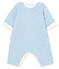 Babies' Long Jumpsuit in Quilted Tube Knit ACIER blue/MARSHMALLOW CN white