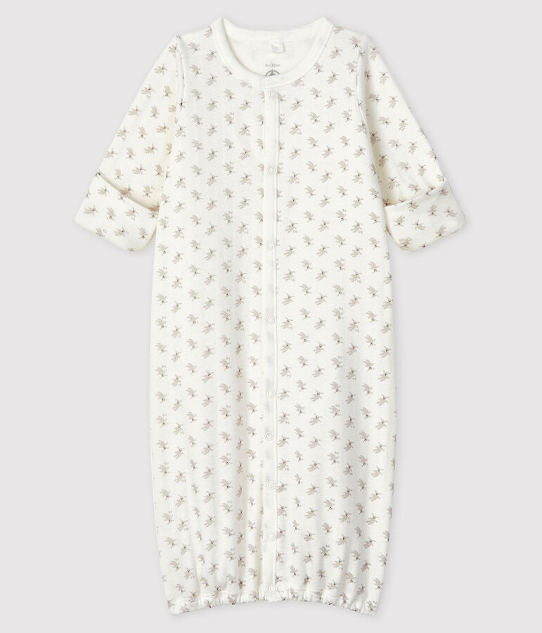 Babies' Rabbit Print Organic Cotton Jumpsuit/Sleeping Bag MARSHMALLOW white/MULTICO white