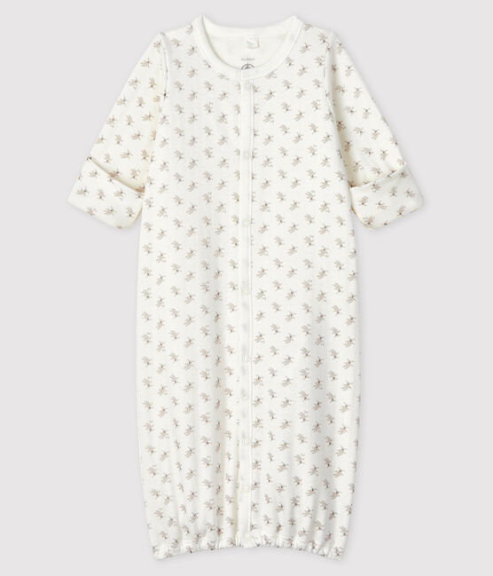 Babies' Rabbit Print Organic Cotton Jumpsuit/Sleeping Bag MARSHMALLOW white/MULTICO white
