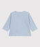 Babies' long-sleeved stripy cotton T-Shirt ADRIATIC /MARSHMALLOW