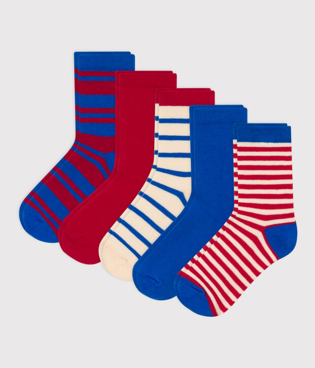 Children's Cotton Jersey Striped Socks - 5-Pack multicolor