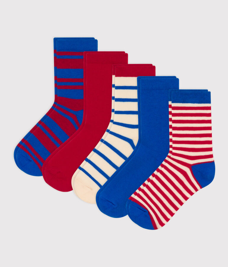 Children's Cotton Jersey Striped Socks - 5-Pack multicolor