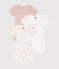 Babies' short-sleeved flower-patterned cotton bodysuits - 3-pack variante 1