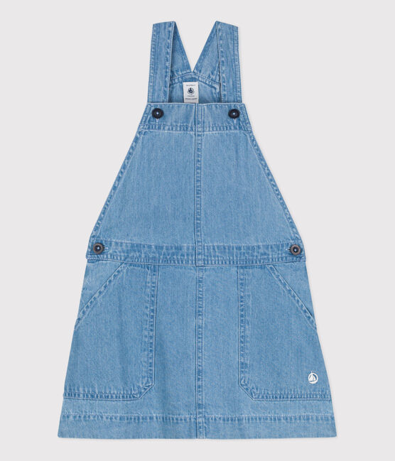 Girls' Light Denim Pinafore DENIM CLAIR blue