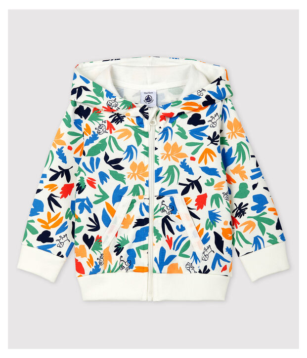 Babies' Fleece Cardigan white/multicolor