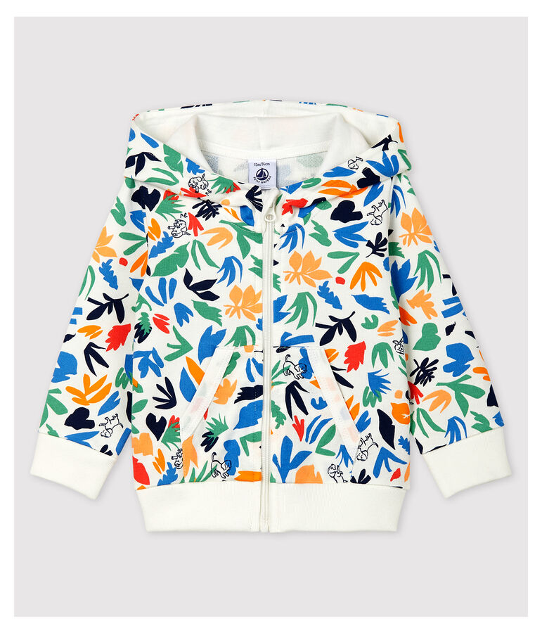 Babies' Fleece Cardigan white/multicolor