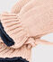 Babies' Knit Mittens with Recycled Fleece Lining SALINE pink