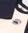 Boys' long-sleeved cotton T-shirt AVALANCHE white/SMOKING blue