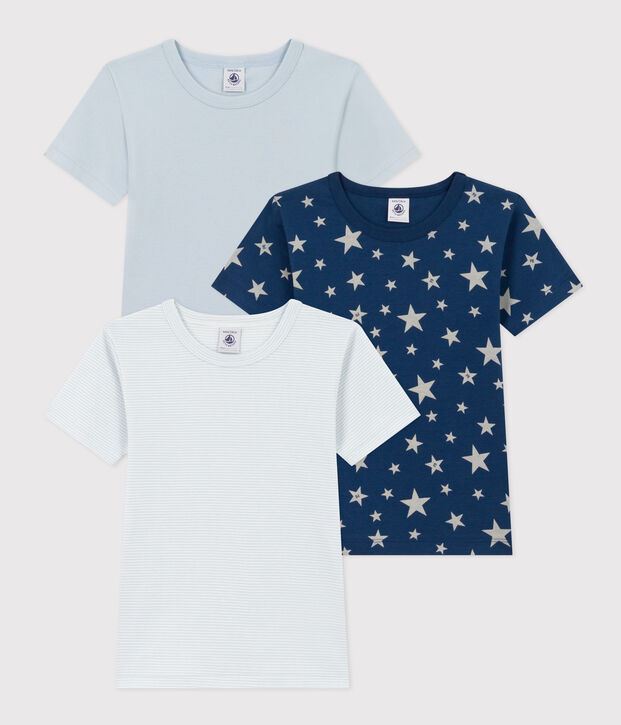Boys' Star Short-Sleeved Cotton T-shirts - 3-Pack multicolor
