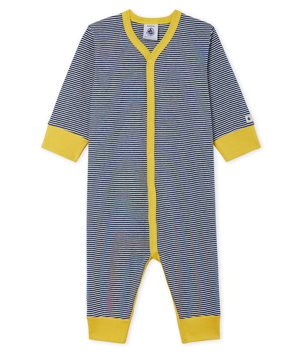Baby Boys' Footless Ribbed Sleepsuit blue/white
