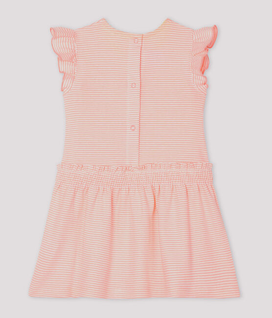 Baby Girls' Pinstriped Dress PATIENCE pink/MARSHMALLOW white
