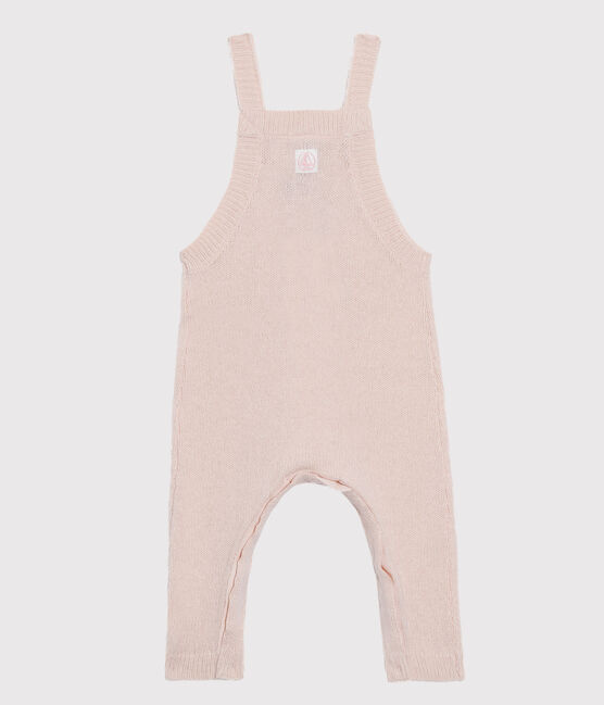 Baby Boys' Long Dungarees in Wool/Nylon/Alpaca Knit FLEUR pink