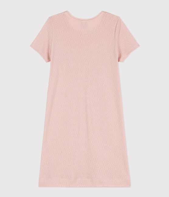 Girls' Plain Openwork Cotton Nightdress SALINE pink