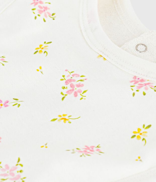 Newborn babies' printed cotton bib white/multicolor