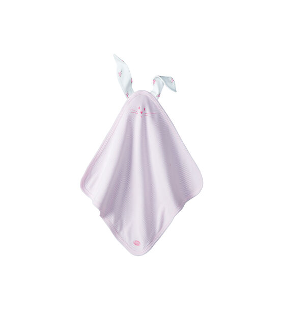 Babies' Ribbed Bunny Comforter LAIT white/PIVOINE pink