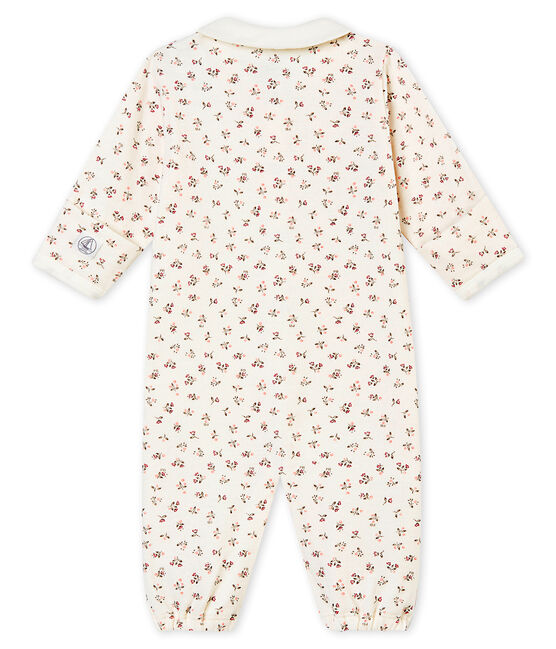 Baby girl's print tubic combi sleepsuit MARSHMALLOW white/MULTICO white