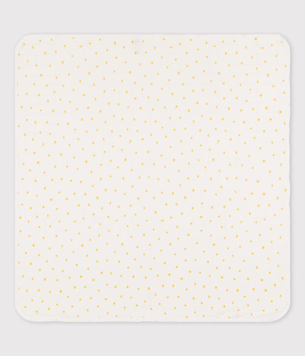 Babies' Organic Cotton Maternity Blanket white/yellow